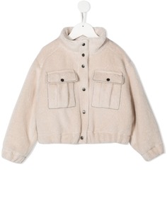 Brunello Cucinelli Kids фактурный бомбер