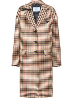 Prada однобортное пальто в клетку