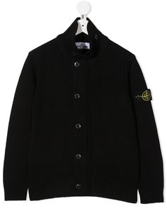 Stone Island Junior кардиган с нашивкой-логотипом