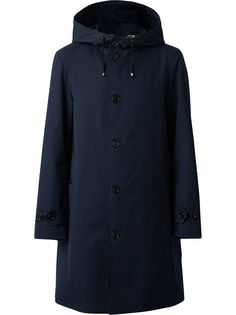 Burberry однобортное пальто с капюшоном