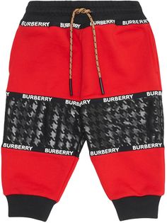 Burberry Kids спортивные брюки со вставками в клетку