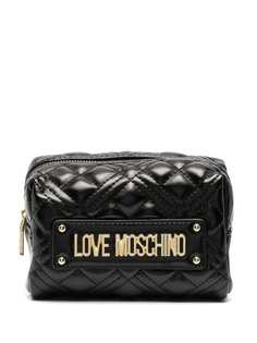 Love Moschino стеганая косметичка с логотипом