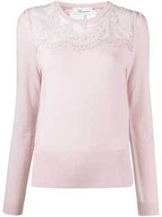 Blumarine джемпер с круглым вырезом и кружевными вставками