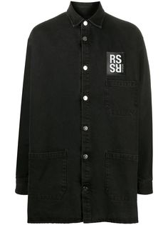 Raf Simons куртка-рубашка с нашивкой-логотипом