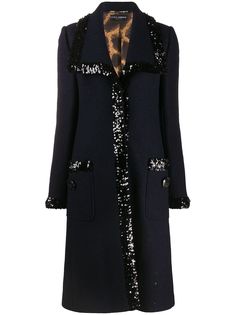 Dolce & Gabbana однобортное пальто с пайетками