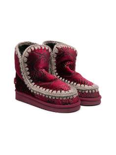 Mou Kids ботинки Eskimo со змеиным принтом