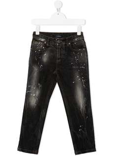 John Richmond Junior джинсы Sid с эффектом разбрызганной краски