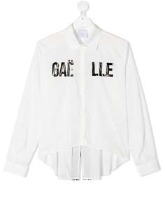 Gaelle Paris Kids поплиновая рубашка с пайетками