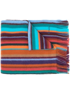 Paul Smith полосатый шарф с бахромой