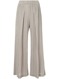 Pleats Please Issey Miyake укороченные брюки Ramie с плиссировкой