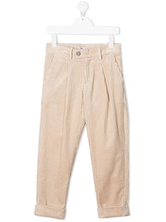 Brunello Cucinelli Kids вельветовые брюки прямого кроя