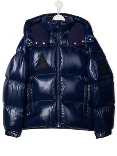 Moncler Kids пуховик с нашивкой-логотипом