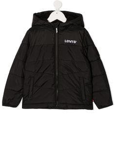Levis Kids стеганое пальто с капюшоном