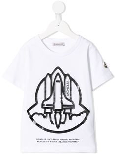 Moncler Enfant футболка с принтом и логотипом