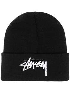 Stussy шапка бини с вышитым логотипом