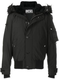 Diesel куртка с капюшоном и искусственным мехом