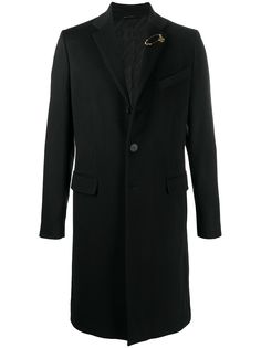 Givenchy однобортное пальто с брошью