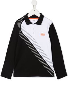 BOSS Kidswear рубашка поло с вышитым логотипом
