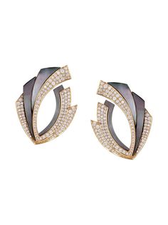 Ananya золотые серьги Mogra Dark Blossom с бриллиантами