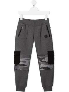 Philipp Plein Junior спортивные брюки в технике пэчворк с камуфляжным принтом
