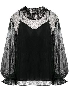 Valentino кружевная блузка