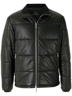 Armani Exchange пуховик из искусственной кожи