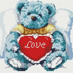 Алмазная мозаика Белоснежка Медвежонок с сердцем