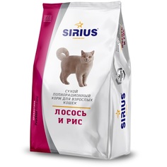 Сухой корм Sirius лосось и рис для кошек, 1.5 кг