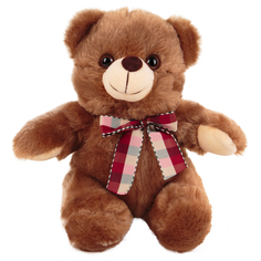Мягкая игрушка Игруша Медведь с бантом 20 см цвет: коричневый