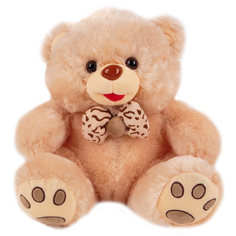 Мягкая игрушка Игруша Медведь с бантом 32 см цвет: бежевый