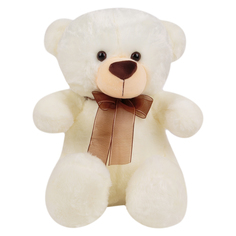 Мягкая игрушка Игруша Медведь с бантом 40 см цвет: белый