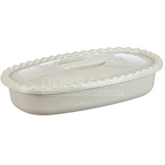 Салатник пластмассовый, 1500 мл, с крышкой М1322 Белый ротанг Idea