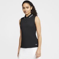 Женская рубашка-поло без рукавов для гольфа Nike Dri-FIT Victory