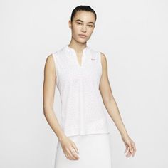 Женская рубашка-поло без рукавов с принтом для гольфа Nike Dri-FIT Victory