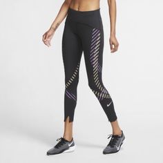 Женские слегка укороченные леггинсы для бега со средней посадкой и графикой Nike Speed