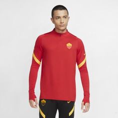 Мужская футболка для футбольного тренинга с молнией 1/4 A.S. Roma Strike Nike