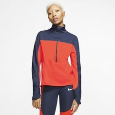 Женская беговая футболка с молнией на половину длины Nike Repel
