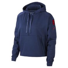 Женская укороченная футбольная флисовая худи England Nike