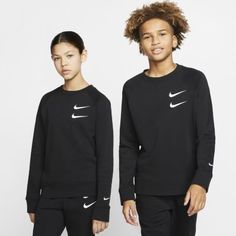 Свитшот из ткани френч терри для мальчиков школьного возраста Nike Sportswear Swoosh