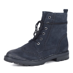 Ботинки Синие ботинки из кожи на шнуровке Marco Tozzi