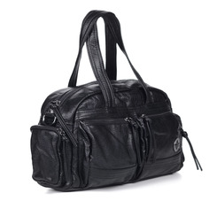 Сумки Черная спортивная сумка из экокожи Rieker