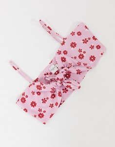 Бралетт с цветочным принтом и завязкой от комплекта Skinnydip-Розовый