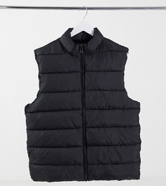 Черный дутый жилет ASOS DESIGN Tall