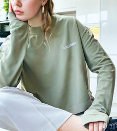 Укороченный лонгслив COLLUSION из пике в нейтральном оттенке-Мульти