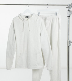 Белый спортивный костюм-oversized с худи и джогерами из органического хлопка ASOS DESIGN Tall