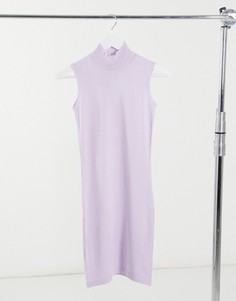 Трикотажное платье лавандового цвета с высоким воротником от комплекта Heartbreak-Фиолетовый
