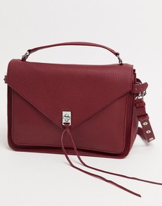 Красная кожаная сумка почтальона Rebecca Minkoff-Красный