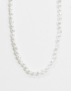 Ожерелье из искусственного белого жемчуга Chained & Able-Белый