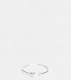 Кольцо из стерлингового серебра с шариками на концах ASOS DESIGN Curve-Серебряный