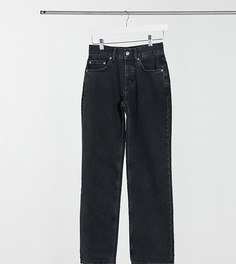Выбеленные черные джинсы прямого кроя со средней талией в стиле 90-х ASOS DESIGN Petite-Синий